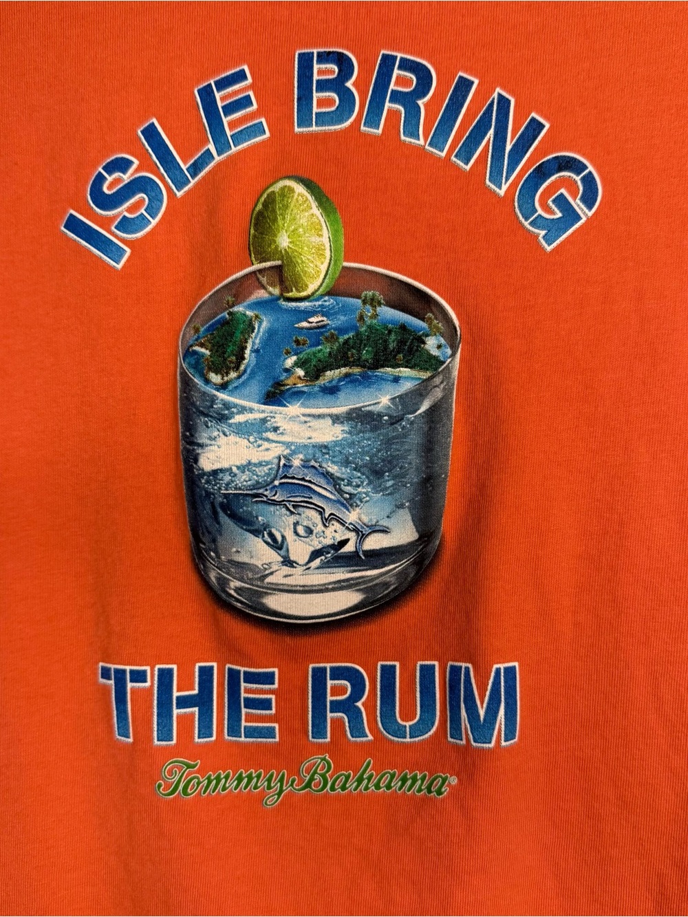 Tommy Bahama Orange Graphic 'Isle Bring The Rum' t shirt